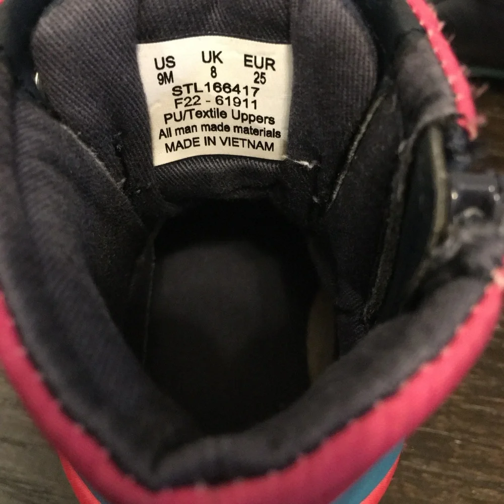 Sperry toddler girl Navy, Teal & Coral Cold Weather Duck Boots. Size- 9M